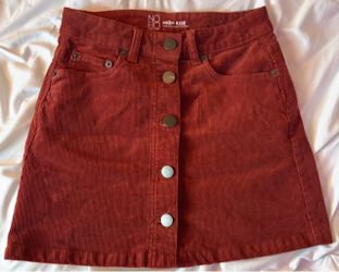 No Boundaries Women's Burgundy and Orange Skirt Size 1