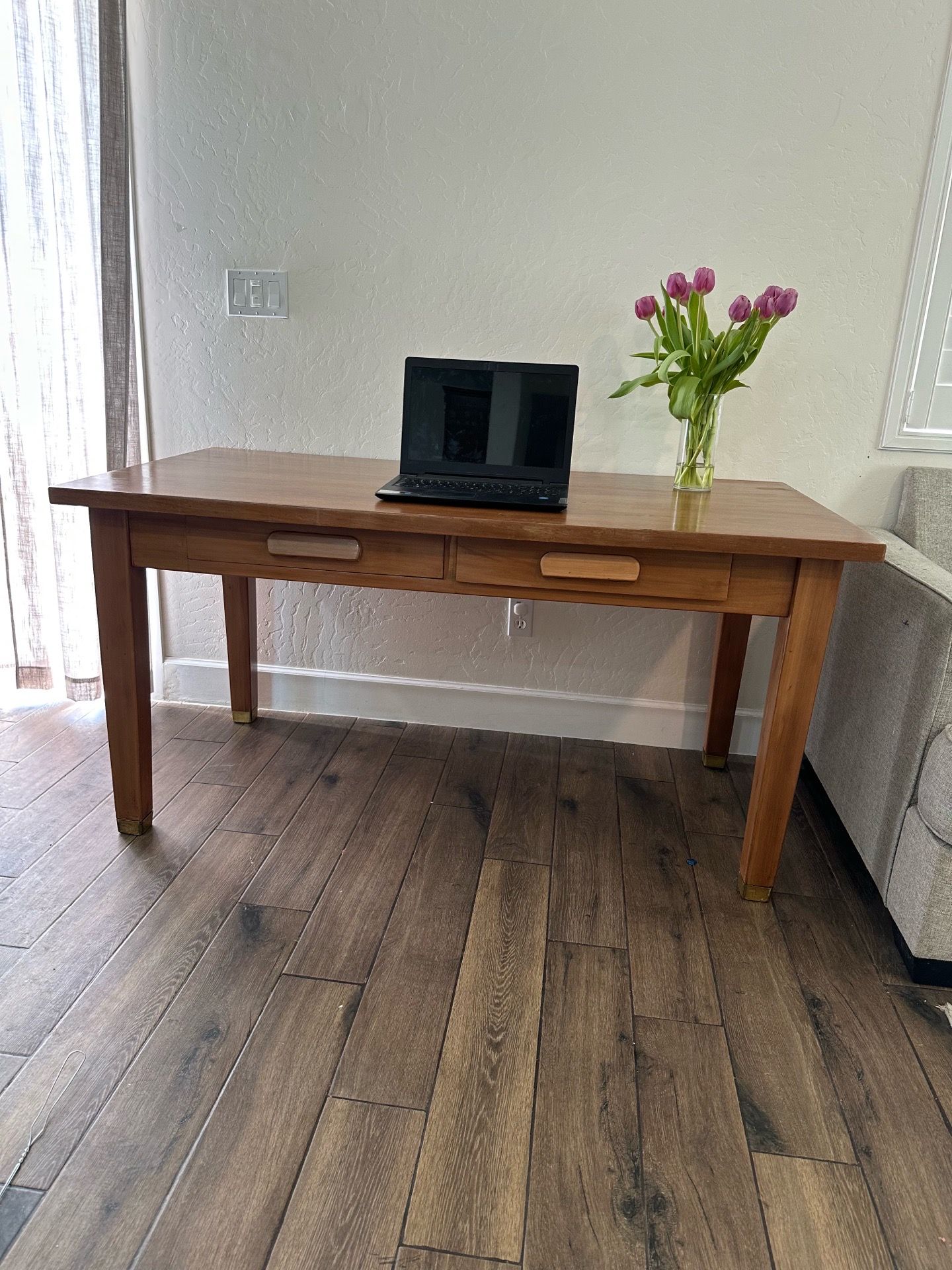 Antique Vintage Oak Desk Table