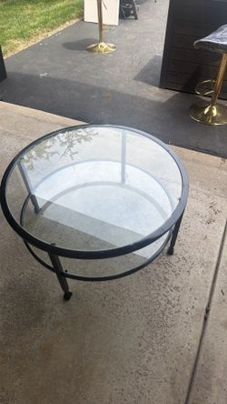 Round glass coffee table