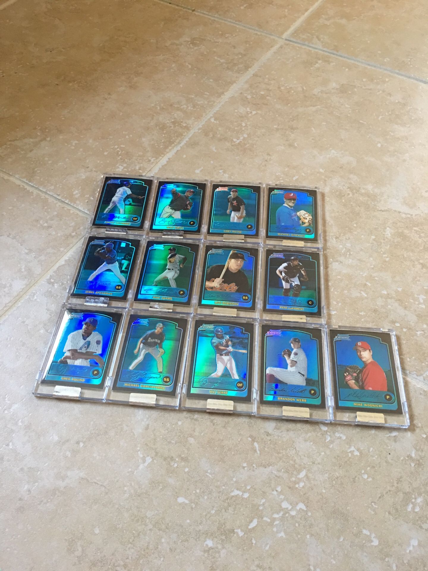 (13) Different Bowman Chrome 1st Year Autographed Baseball Cards