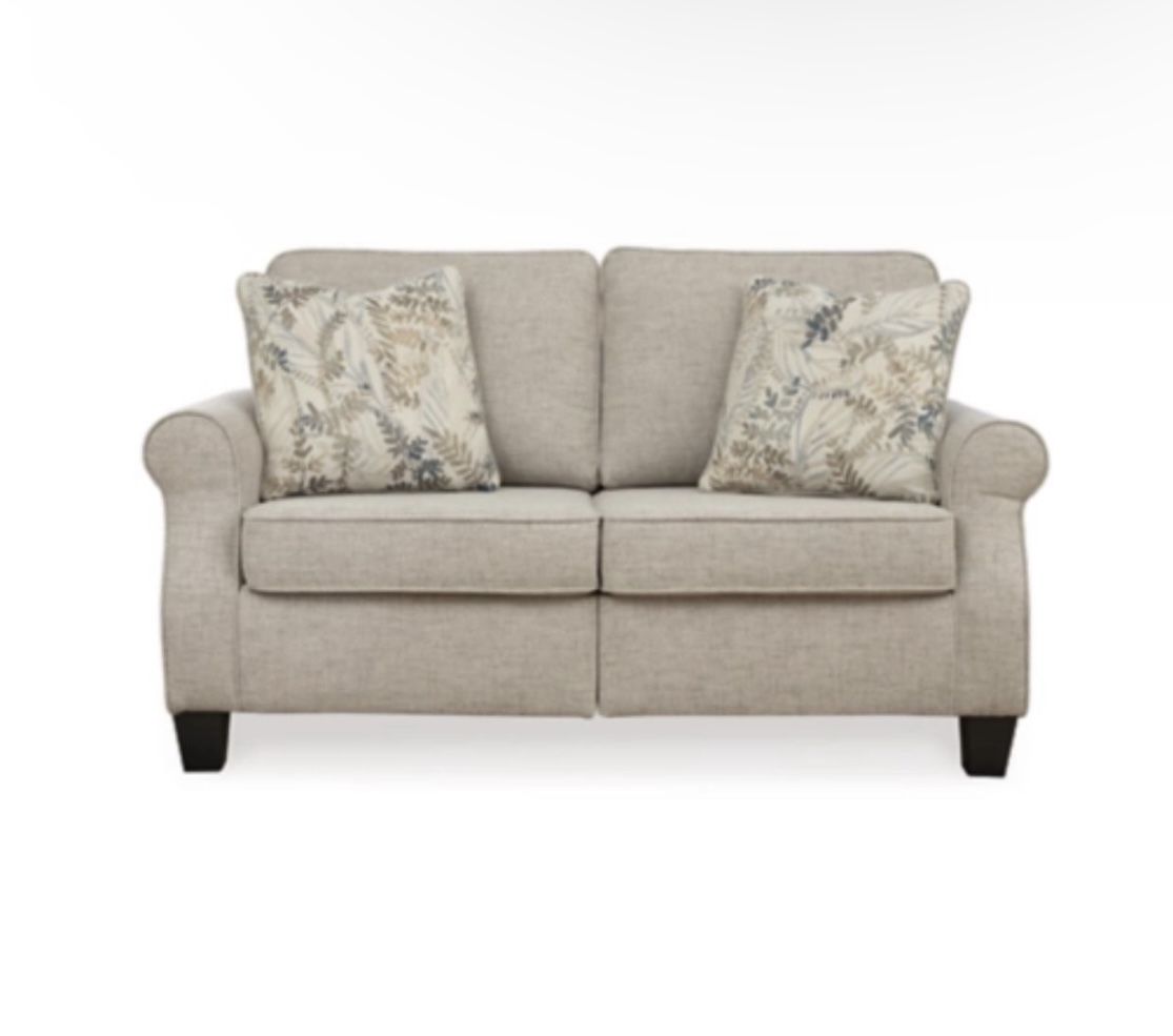 Signature Design by Ashley Alessio Modern Transitional Loveseat with Pillows,