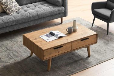 CASTLERY - "Seb" 47.2" Solid Wood Coffee Table w/ Storage (2 Drawers) [NEW] **Retails for $699 <No Assembly Req>