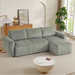 Boyel Living Convertible Sectional Sofa Couch, Modern Fabric 3 Seater L-Shaped Couch for Living Room, Apartment, Office, Small Space, (Grey)