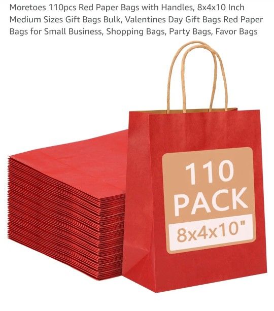 110 Red Paper Gift Bags
