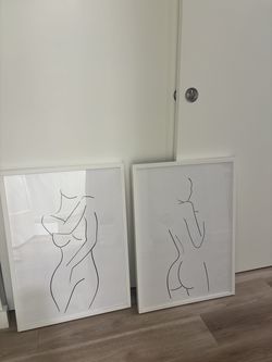 White Line Art Frames