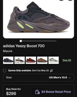 adidas Yeezy Boost 700 Mauve
Used
Size 10.5