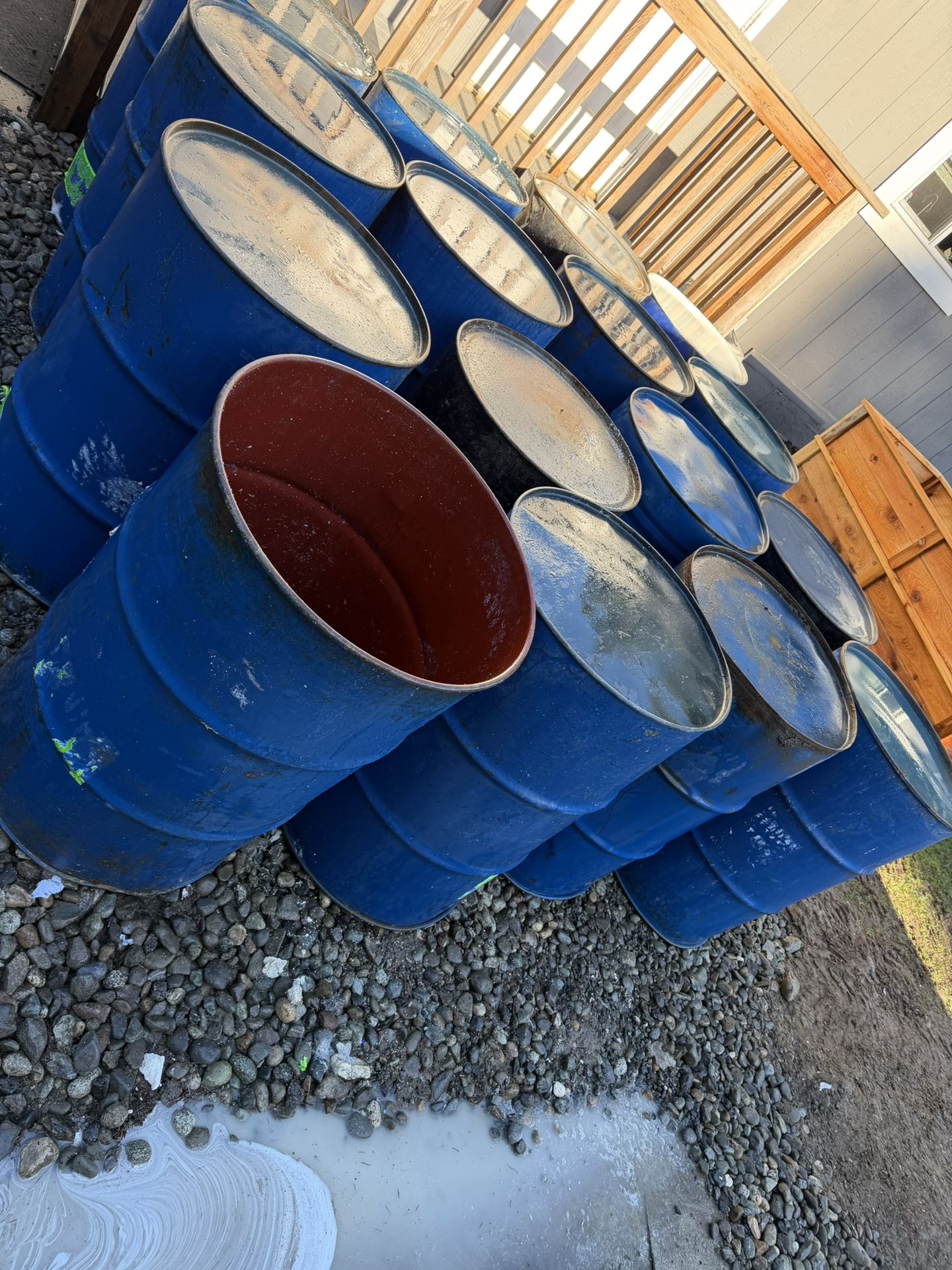 55 Gallon Metal Barrel Open Top No Lid