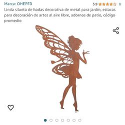 Cute Fairy Silhouette Decorative Metal Garden Stakes for Outdoor Arts Decor Yard Ornaments Average Code