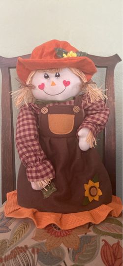 Fall Scarecrow Girl Plush Doll Decoration