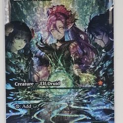 MTG Llanowar Elves (Anime Showcase) Fractured Foil NM Magic The Gathering 