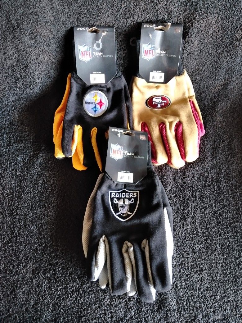 RAIDERS 49ERS & STEELER UTILITY GLOVES 