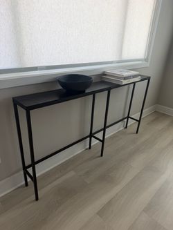 Modern Black Metal Narrow Console Table