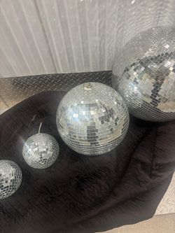 One 20 inch  One 10 inch  Two 4 “  disco balls with motor … $150 for all