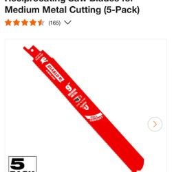 DIABLO 9 in. 14/18 TPI Steel Demon Bi-Metal Reciprocating Saw Blades for Medium Metal Cutting (5-Pack