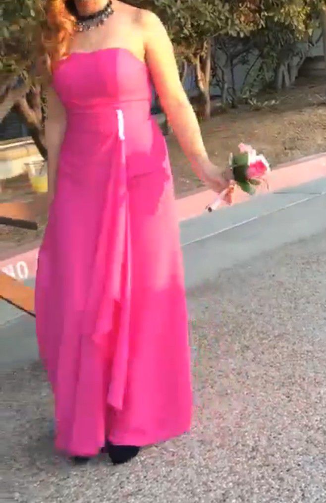 Pink Party Wedding Formal Strapless Dress