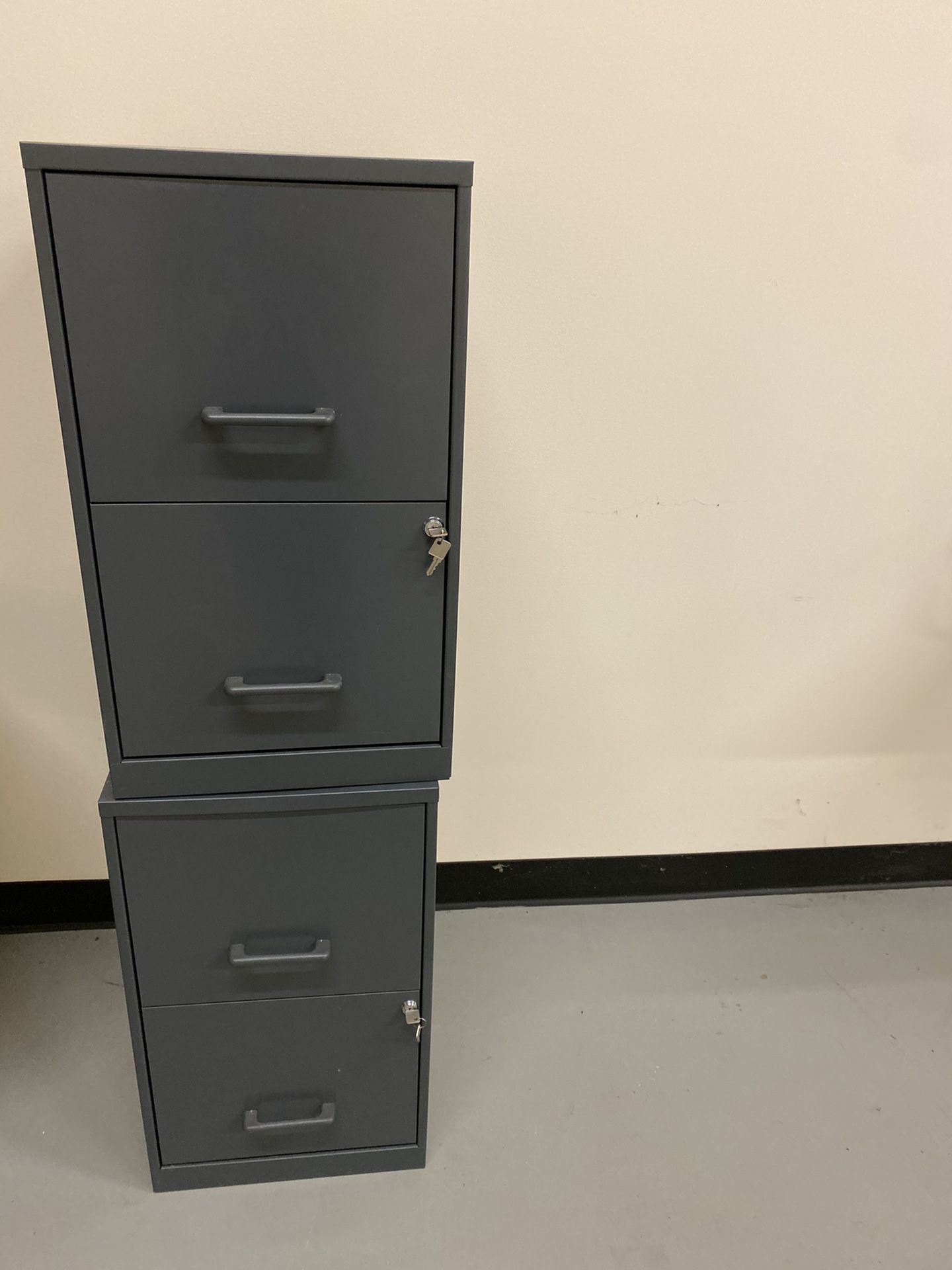2 sets of 2 drawer file cabinets