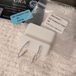 GRA Graded Moissanite Hoops 925 