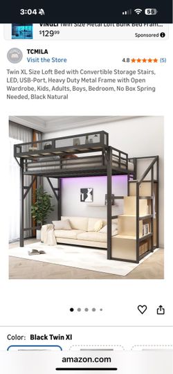 Loft bed frame