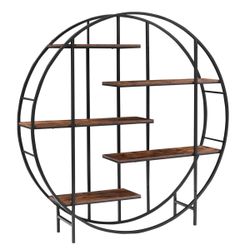 Rustic Brown Bookcase Storage Rack