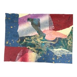 ✨ Miramar Signed Mixed Media Collage with Gold Leaf – 30″ × 21.5″ – 2000