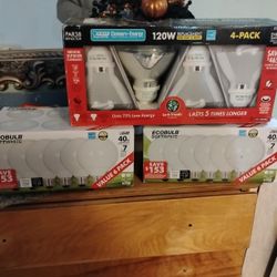 4 Pack Outdoor Lights&9 Eco Soft bulb 40 Watt& 1 Energy Smart Bulb