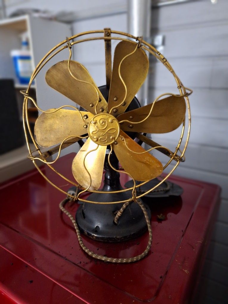 1898 Antique GE Desk Fan 6 Blade Very Rare