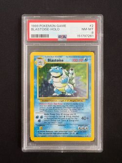 PSA 8 Blastoise Base Set Holo #2 1999 - Recently Graded New Cert NM-MT Pokemon Card