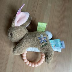 Mary Meyer Taggies Harmony Bunny 6" Baby Teether Rattle Teething Ring Kids Toy