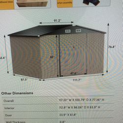 Metal Storage Shed 10ft W by 8ft D