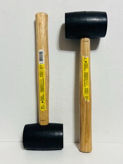 NEW Stanley 51-104 16 oz Rubber Mallet – 13.5” Wood Handle – Set of 2