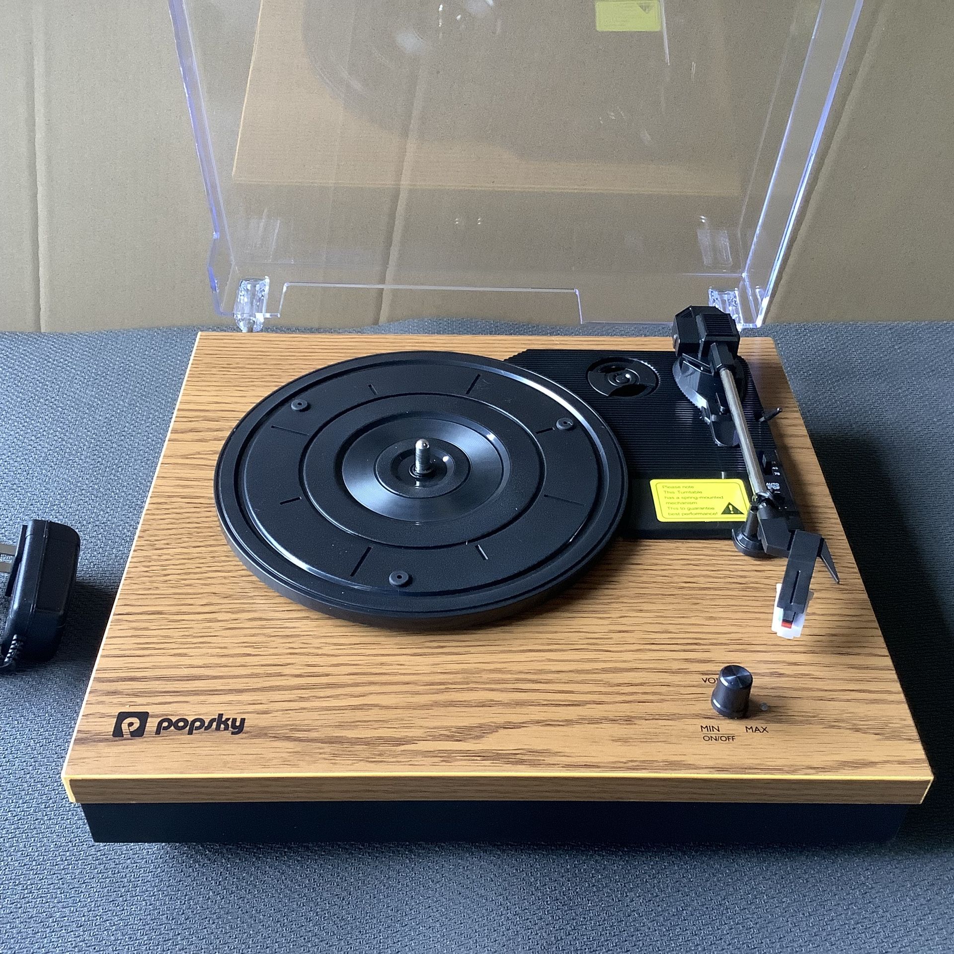 Record Player, Popsky 3-Speed Turntable Bluetooth Vinyl Record Player with Speaker