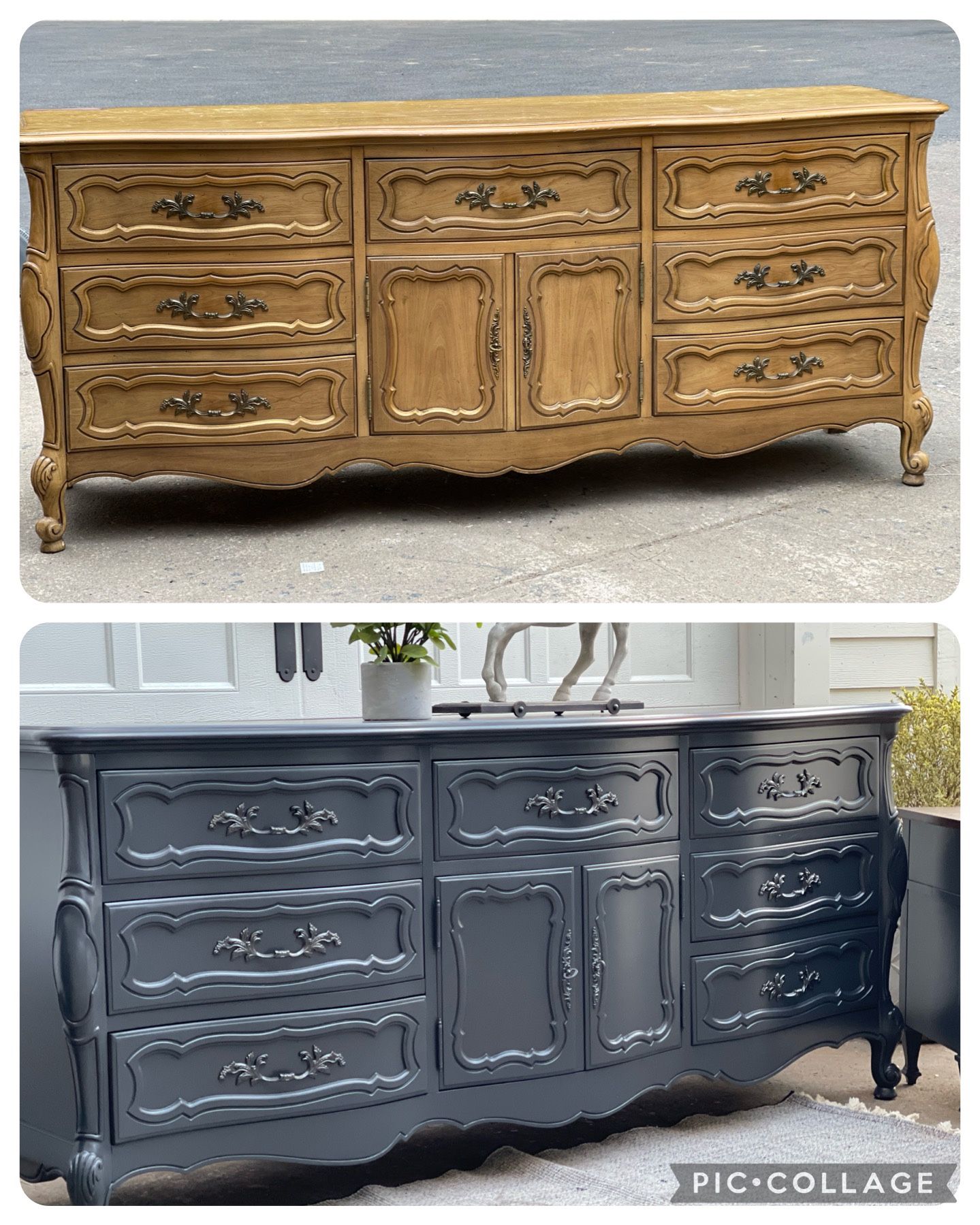 French provincial dresser. 9 Drawer