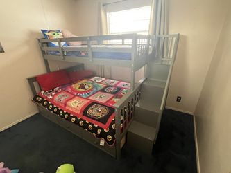 Gray Twin Over Full Bunk Bed 