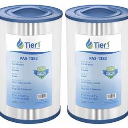 Tier1 Replacement for Maax Spas Filter – 2 Pack | Compatible with Pleatco PAS35P, PMAX50, FC-0300, 5CH-35 | 8" x 5 5/8" | Trilobal Fabric | High Flow 