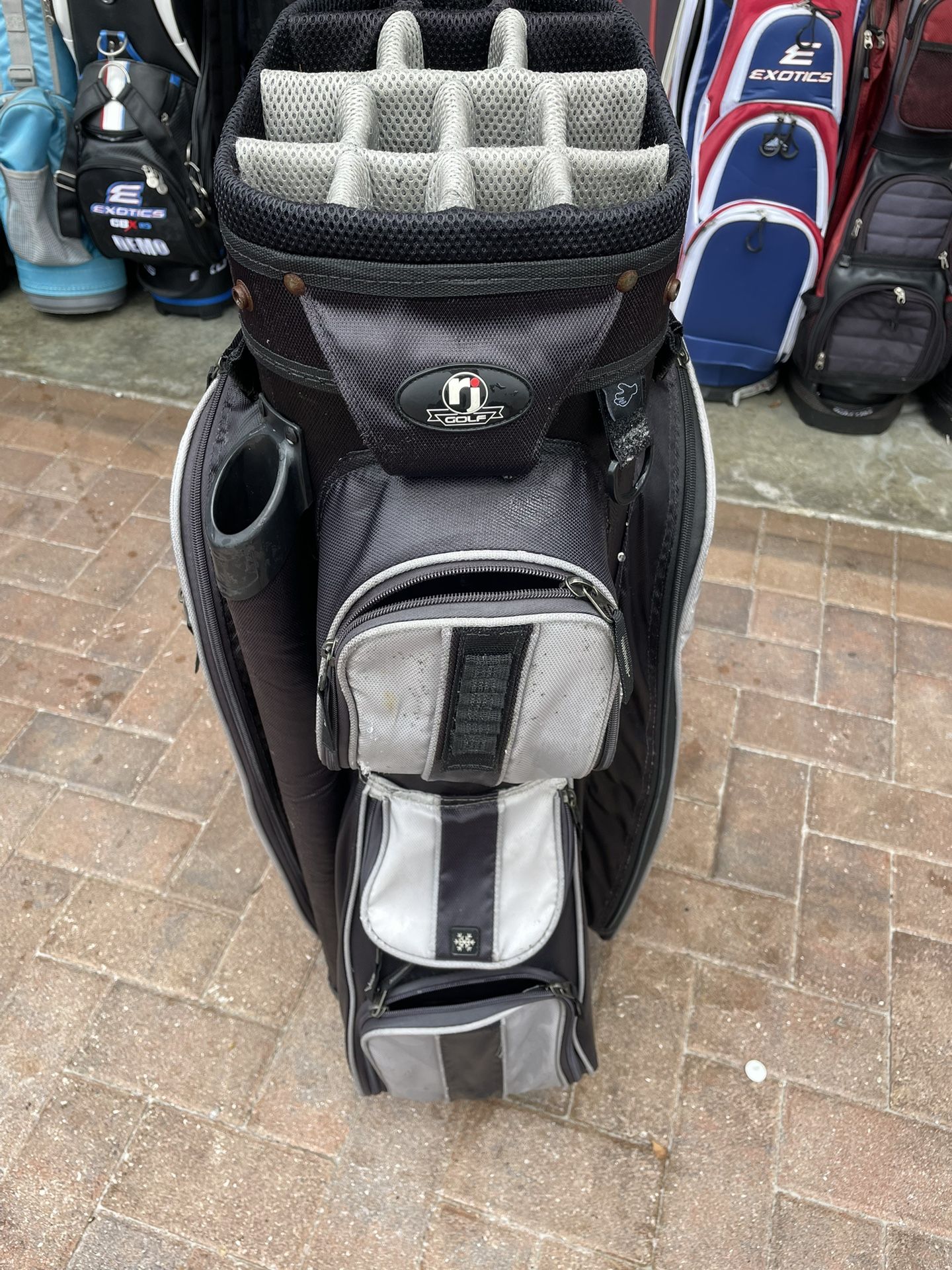 Golf Cart Bag By RJ With 14 Club Dividers , Cooler Pocket