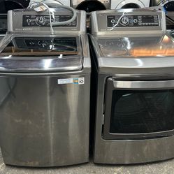 LG Washer And Electric Dryer Front Load Set In Stainless Steel 