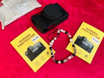 Case for Canon Powershot G7 X Mark III Digital Camera with Cute Camera Charm Wrist Strap and Screen Protector