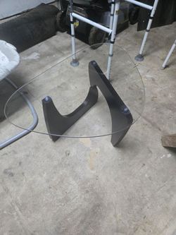 2 Modern Triangle Glass Coffee Table - 36" Mid-Century Style - Like New