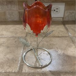 Red Rose Candle Holder 