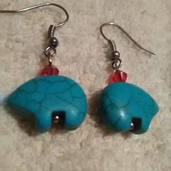 Earrings-Sterling Silver And Turquoise /opal And More