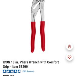ICON 10 in. Pliers Wrench with Comfort Grip