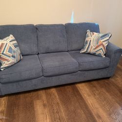 Blue Couch & Matching Love Seat