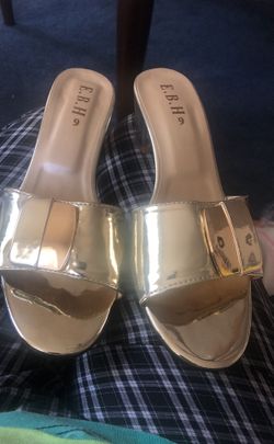 Gold strapped bridal fancy heels