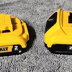 2 Dewalt 20V Max Lithium-Ion 2.0AH Batteries