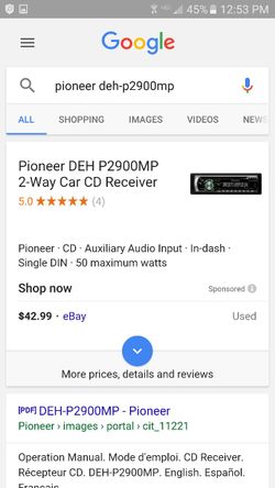 Pioneer 2-way cd car receiver