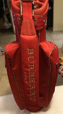 BURBERRY GOLF バッグ 赤 Burberry Golfバーバリーキャディバッグ赤ノバチェック美品