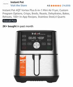 Instant Pot 4QT Vortex Plus 6-in-1 with free liner