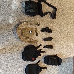 Battle belt With 7 Molle Attachments And Drop Leg Pouches 