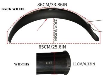 Rear Mountain Bike Fender Fat Tire Mud Guard Fender Replace Mudguard 20" X4.0