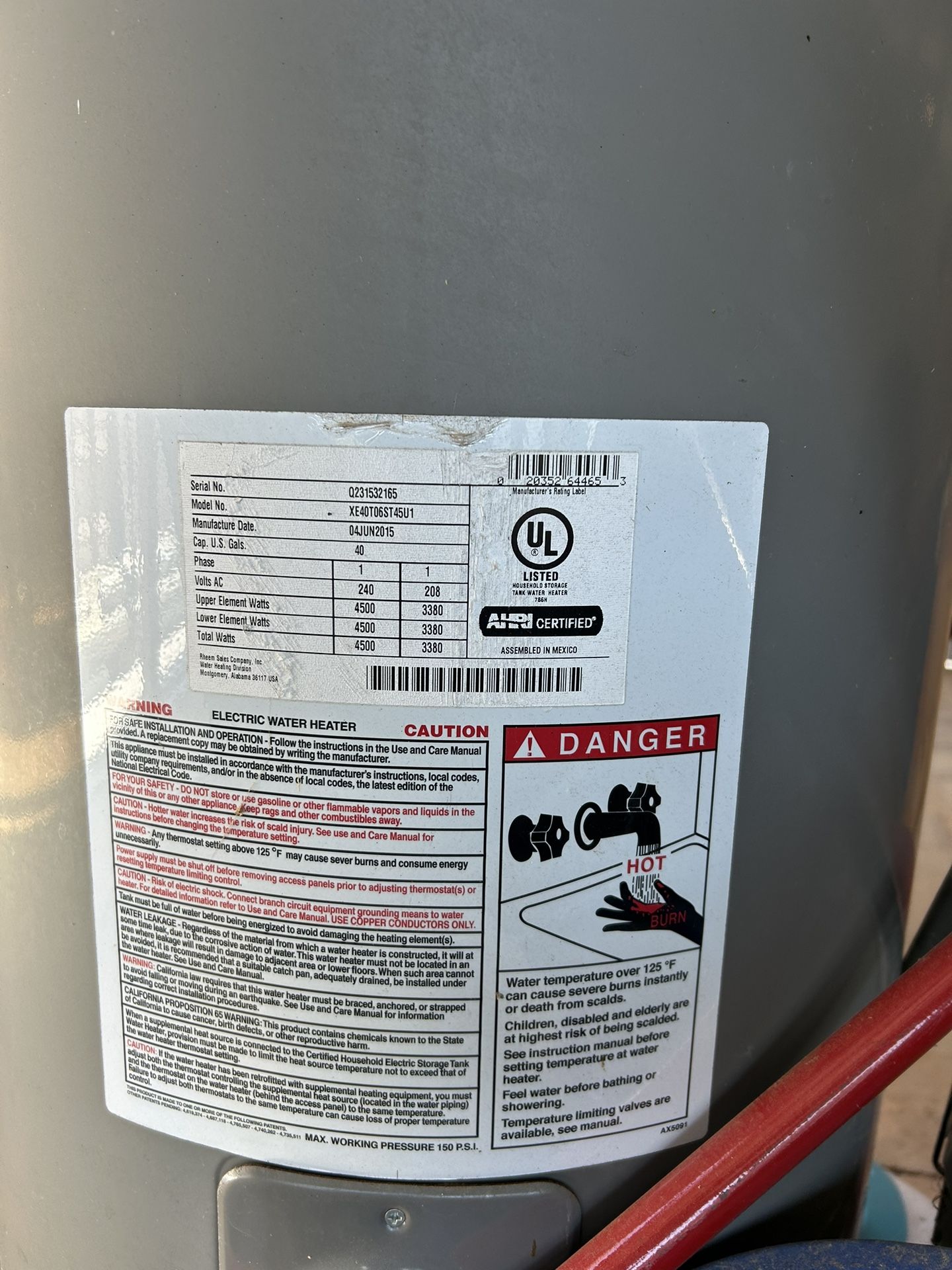 40 Gallons Water Heater for Sale in Richmond, TX - OfferUp